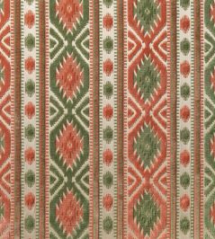 Kilim Fabric by Marvic Coral/Celadon Kilim Fabric by Marvic Coral/Celadon