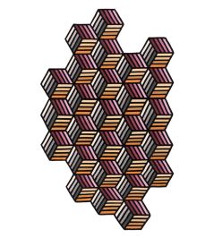 Parquet Hexagon Rug by GAN Orange Parquet Hexagon Rug by GAN Orange