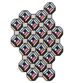 Parquet Tetragon Rug by GAN Blue Parquet Tetragon Rug by GAN Blue