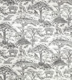 Kisumu Fabric by Clarke & Clarke Noir Kisumu Fabric by Clarke & Clarke Noir