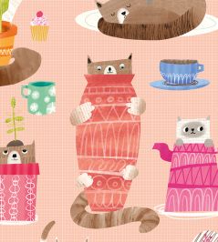 Kitten Kaboodle Wallpaper by Ohpopsi Watermelon Kitten Kaboodle Wallpaper by Ohpopsi Watermelon