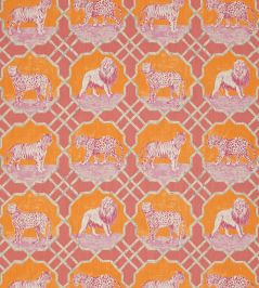 Kitty Cat Fabric by Jim Thompson No.9 Flamingo Kitty Cat Fabric by Jim Thompson No.9 Flamingo
