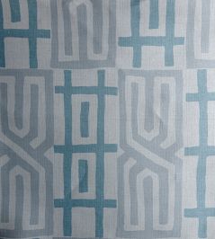 Kuba Fabric by Titley and Marr Aqua & Stone Kuba Fabric by Titley and Marr Aqua & Stone