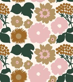 Kukkatori Wallpaper by Marimekko Pink/Green Kukkatori Wallpaper by Marimekko Pink/Green