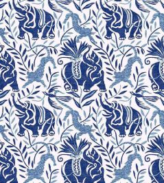 La Jungle Performance Fabric by Christopher Farr Cloth Azzurro La Jungle Performance Fabric by Christopher Farr Cloth Azzurro