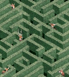 Labyrinth With Deers Wallpaper by Josephine Munsey Green Labyrinth With Deers Wallpaper by Josephine Munsey Green