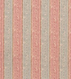 Ladbroke Stripe Fabric by Mulberry Home Teal/Red Ladbroke Stripe Fabric by Mulberry Home Teal/Red