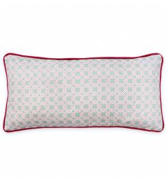 Lattice Cane Cushion 50 x 25cm by Barneby Gates Olive/Red Lattice Cane Cushion 50 x 25cm by Barneby Gates Olive/Red