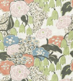 Laura Fabric by Anna French Blush and Green Laura Fabric by Anna French Blush and Green