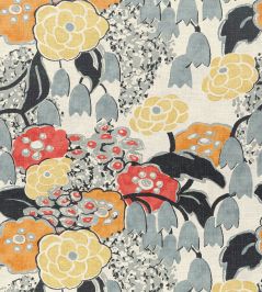 Laura Fabric by Anna French Coral and Black Laura Fabric by Anna French Coral and Black