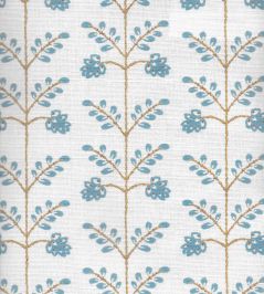 Leaf Trellis Fabric by Kate Medlicott Antique Blue Leaf Trellis Fabric by Kate Medlicott Antique Blue