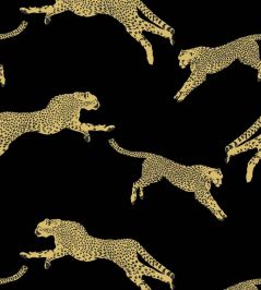 Leaping Cheetah Wallpaper by Scalamandre Black Magic Leaping Cheetah Wallpaper by Scalamandre Black Magic