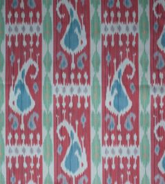 Leila Ikat Fabric by Titley and Marr Cherry & Jade Leila Ikat Fabric by Titley and Marr Cherry & Jade