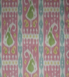 Leila Ikat Fabric by Titley and Marr Rose & Green Leila Ikat Fabric by Titley and Marr Rose & Green