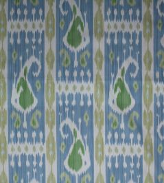 Leila Ikat Fabric by Titley and Marr Teal & Grass Leila Ikat Fabric by Titley and Marr Teal & Grass