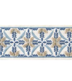 Leila Tape Trimming by Thibaut Stone and Blue Leila Tape Trimming by Thibaut Stone and Blue