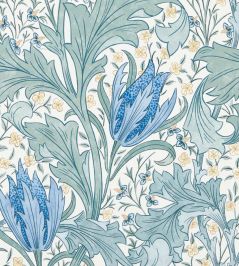 Lent Lily Wallpaper by Morris & Co Cornflower Blue Lent Lily Wallpaper by Morris & Co Cornflower Blue