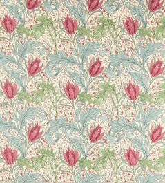 Lent Lily Fabric by Morris & Co Plum/Bayleaf Lent Lily Fabric by Morris & Co Plum/Bayleaf