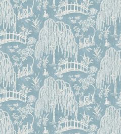 Les Saules Fabric by Nina Campbell Blue Les Saules Fabric by Nina Campbell Blue
