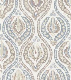 Benaki Fabric by Lewis & Wood Blue Umber Benaki Fabric by Lewis & Wood Blue Umber