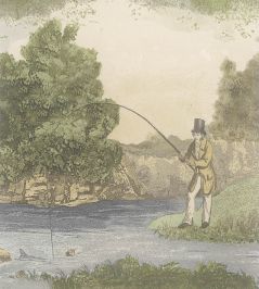Fly Fishing Wallpaper by Lewis & Wood Green Fly Fishing Wallpaper by Lewis & Wood Green