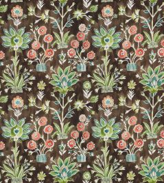 Lilia Print Fabric by Thibaut Chocolate Lilia Print Fabric by Thibaut Chocolate