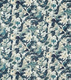Lilum Fabric by Clarke & Clarke Denim/Ivory Lilum Fabric by Clarke & Clarke Denim/Ivory