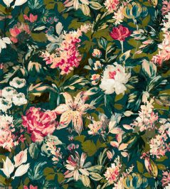 Lilum Wallpaper by Clarke & Clarke Peacock Lilum Wallpaper by Clarke & Clarke Peacock