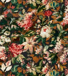 Lilum Wallpaper by Clarke & Clarke Russet/Noir Lilum Wallpaper by Clarke & Clarke Russet/Noir