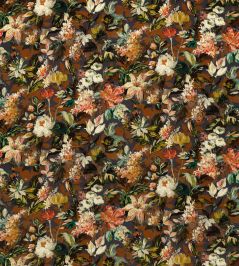 Lilum Velvet Fabric by Clarke & Clarke Russet/Noir Lilum Velvet Fabric by Clarke & Clarke Russet/Noir
