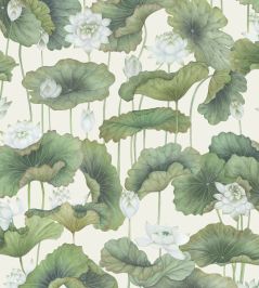 Lily Lotus Wallpaper by Cole & Son White on Cream Lily Lotus Wallpaper by Cole & Son White on Cream