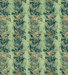 Lily Stripe Fabric by Zoffany Archive Green Lily Stripe Fabric by Zoffany Archive Green
