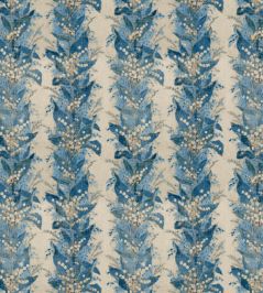 Lily Stripe Fabric by Zoffany Chalk/Blue Stone Lily Stripe Fabric by Zoffany Chalk/Blue Stone