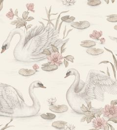 Lily Swan Wallpaper by Borastapeter Beige Lily Swan Wallpaper by Borastapeter Beige
