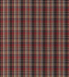 Lindisfarne Plaid Fabric by Mulberry Home Charcoal/Red Lindisfarne Plaid Fabric by Mulberry Home Charcoal/Red