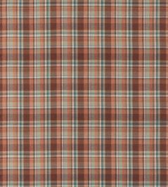 Lindisfarne Plaid Fabric by Mulberry Home Russet/Aqua Lindisfarne Plaid Fabric by Mulberry Home Russet/Aqua