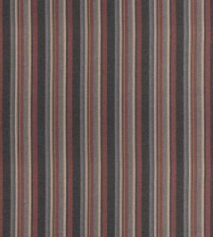 Lindisfarne Stripe Fabric by Mulberry Home Charcoal/Red Lindisfarne Stripe Fabric by Mulberry Home Charcoal/Red