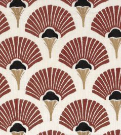 Linefolia Fabric by Casamance Acajou Linefolia Fabric by Casamance Acajou