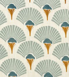 Linefolia Fabric by Casamance Celadon Linefolia Fabric by Casamance Celadon
