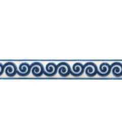 Linora Velvet Border Trimming by Samuel & Sons Sea Blue Linora Velvet Border Trimming by Samuel & Sons Sea Blue