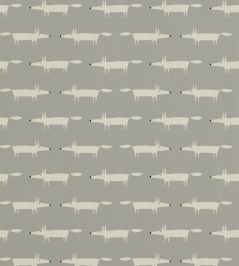Little Fox Wallpaper by Scion Silver Little Fox Wallpaper by Scion Silver