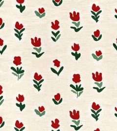 Little Wild Tulips Fabric by Ottoline Red Little Wild Tulips Fabric by Ottoline Red
