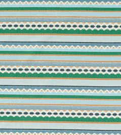 Lock Stitch Fabric by Scion Cornflower/Jade/Apricot Lock Stitch Fabric by Scion Cornflower/Jade/Apricot