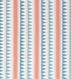 Lomita Stripe Fabric by Thibaut French Blue and Coral Lomita Stripe Fabric by Thibaut French Blue and Coral