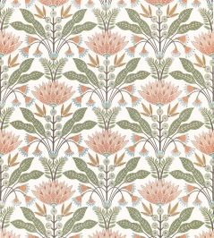 Lotus Fabric by Thibaut Apricot Lotus Fabric by Thibaut Apricot