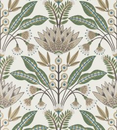 Lotus Wallpaper by Thibaut Green and Beige Lotus Wallpaper by Thibaut Green and Beige