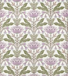 Lotus Fabric by Thibaut Lilac and Green Lotus Fabric by Thibaut Lilac and Green