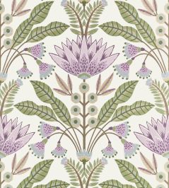 Lotus Wallpaper by Thibaut Lilac and Green Lotus Wallpaper by Thibaut Lilac and Green