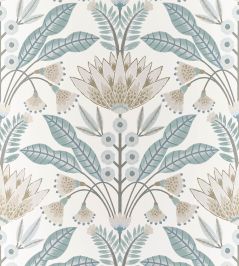 Lotus Wallpaper by Thibaut Spa Blue Lotus Wallpaper by Thibaut Spa Blue