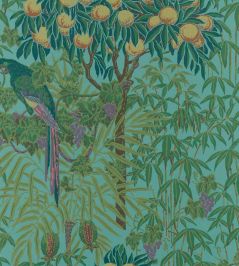 Macaw Wallpaper by 1838 Wallcoverings Teal Macaw Wallpaper by 1838 Wallcoverings Teal